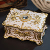 Enamel Zinc Alloy Jewelry Storage Treasure Box Epoxy Home Decoration(Milky White)