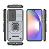 For Samsung Galaxy A36 5G Sliding Camshield TPU + PC Shockproof Phone Case with Holder(Grey)
