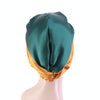 TJM-433 Double Layer Elastic Headscarf Hat Silk Night Cap Hair Care Cap Chemotherapy Hat, Size:  M (56-58cm)(Green Khaki)