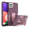 For Samsung Galaxy A22 5G Magnetic Holder Phone Case(Purple Red + Rose Gold)