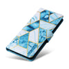 For Samsung Galaxy S25+ 5G Marble Bronzing Stitching Leather Phone Case(Blue)