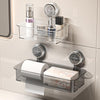 Bathroom No Punch Tissue Organizer Household Wall Mounted Suction Cup Tissue Box, Style: Small Transparent Gray