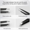 5 PCS / Set Eyebrow Beauty Tools Eyebrow Tweezers Vlip(Black)