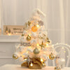 50cm LED Desktop Flocked Mini Christmas Tree Christmas Tree Ornaments Christmas Decorations(White)