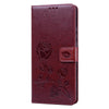 For Xiaomi Redmi 9 Rose Embossed Horizontal Flip PU Leather Case with Holder & Card Slots & Wallet(Brown)
