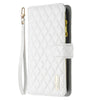 For Xiaomi Redmi K70 / K70 Pro Diamond Lattice Zipper Wallet Leather Flip Phone Case(White)