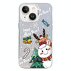 For iPhone 15 Plus Christmas Series PC Full Coverage Pattern Phone Case(CW059 White)