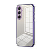 For Samsung Galaxy A56 Transparent Plating Fine Hole Phone Case(Purple)