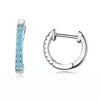 S925 Sterling Silver Circle Earrings Zircon Earrings (Blue Silver)