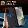 For Samsung Galaxy S25+ 5G Smart View Window Leather Phone Case with Card Slot(Black)