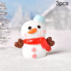 3pcs Christmas Lovely Micro Landscape Snow Ornament Decorative Accessories, Style: No.9 Long Nose Snowman Blue