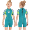 DIVE & SAIL M150656K Children Diving Suit 2.5mm One-piece Warm Swimsuit Short-sleeved Cold-proof Snorkeling Surfing Anti-jellyfish Suit, Size: M(Green)