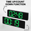 6629 13 Inch Multifunctional LED Living Room Large Screen Wall Clock(White Shell Green Light)