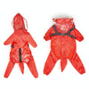 Dog Raincoat with Harness & Lead, Red, L