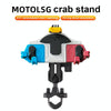MOTOSLG Crab Motorcycle Phone Clamp Bracket M10 Ballhead Mount with Anti-theft Lock(Yellow Blue White)