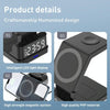15W 4 in 1 Magnetic Clock Desktop Vertical Wireless Charger (Black)