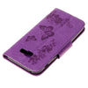 For Galaxy A3 (2017) / A320 Butterflies Embossing Horizontal Flip Leather Case with Holder & Card Slots & Wallet & Lanyard (Purple)
