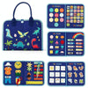 Felt Montessori Toddler Dressing Tying Shoes Early Learning Board Children Puzzle DIY Busy Board(Blue)
