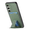 For Samsung Galaxy A36 Carbon Fiber Card Bag Fold Stand Phone Case(Green)