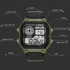SYNOKE 9619B Nylon Canvas Strap Luminous Waterproof Digital Watch(Green Head Green Belt)