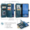 For Samsung Galaxy S25+ 5G CaseMe C30 Card Slots Zipper Wallet Leather Phone Case(Blue)
