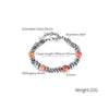 OPK GS1547 Titanium Steel Chain Wooden Stone Bracelet