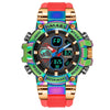 SMAEL 8027 Multifunctional Alloy Sports Colorful Watch Men Electronic Watch(Rose Gold)