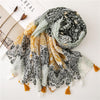 180 X 85cm  Women Cotton And Linen Scarf Retro Splicing Bohemian Printed Silk Shawl SL1909-009