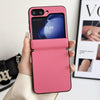 For Samsung Galaxy Z Flip6 Integrated Magnetic Axis Solid Color Leather Texture Phone Case(Rose Red)