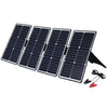 HAWEEL 4 PCS 20W Monocrystalline Silicon Solar Power Panel Charger, with USB Port & Holder & Tiger Clip, Support QC3.0 and AFC(Black)