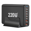 5C2A-220W GaN 220W USB x 2, USB-C / Type-C x 5 Fast Charger, Plug Type:AU Plug(Black)