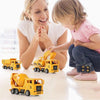 4 in 1 Concrete Mixer Truck + Fuel Tank Truck + Dump Truck + Excavator Inertial Pull Back Car Children Model Toys Car Set