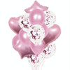 1 Set 18 Inch Aluminum Pearl Sequins Balloon Set Party Decoration Holiday Decoration(Pink)