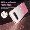 For Samsung Galaxy S10+ Gradient Glitter Flower All-inclusive Phone Case(Pink)
