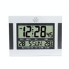 Large Screen LCD Wall Clock Minimalist Electronic Alarm Clock(Silver+Black)