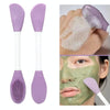 2pcs Dual Head Silicone Face Mask Brush Face Cleansing Massage Brush Mud Mask Applicator(Purple)