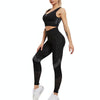 Women Sports Bra and Leggings Two-Piece Set Yoga Wear Fitness Set, Size: L(Black)