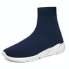 Knit Upper Breathable Sport Sock Boots Chunky Sneakers High Top Running Shoes for Men /  Women, Shoe Size:44(Blue)