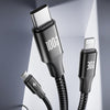 ROMOSS PD100W 3-In-1 Data Cable Type-C/USB-C To 8 Pin & Type-C & Micro Fast Charging Line 1.5m(Gray)