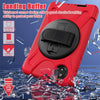 For Xiaomi Redmi Pad SE 8.7 Rotatable Holder Silicone Hybrid PC Tablet Case with Shoulder Strap(Red)