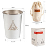 AOTU AT6657-2 4pcs Outdoor Camping Folding Stainless Steel Water Cup Set (White)