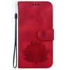 For Redmi K70 / K70 Pro Lotus Embossed Leather Phone Case(Red)