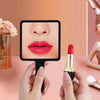 Simple Handheld HD Cosmetic Mirror Portable Handle Mirror, Style: Square Yellow