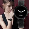 Simple Style Round Dial Matte Leather Strap Quartz Watch for Men / Women(Black)