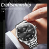 OLEVS 9946 Men Diamond Roman Scale Waterproof Quartz Watch(Black + Silver)