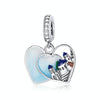 S925 Sterling Silver Charming Scenery Heart Pendent DIY Bracelet Necklace Accessories