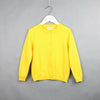 Spring and Autumn Children Clothing Girl Cotton Knit Cardigan Sweater, Kid Size:90cm(Bright Yellow)