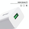 IVON AD-35 2 in 1 18W QC3.0 USB Port Travel Charger + 1m USB to 8 Pin Data Cable Set, US Plug(White)