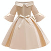 Girls European Style Embroidered Dress Prom Dress, Size:130cm(Champagne)