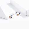 Rainbow Earrings S925 Love Simple Earrings Sterling Silver Earrings
